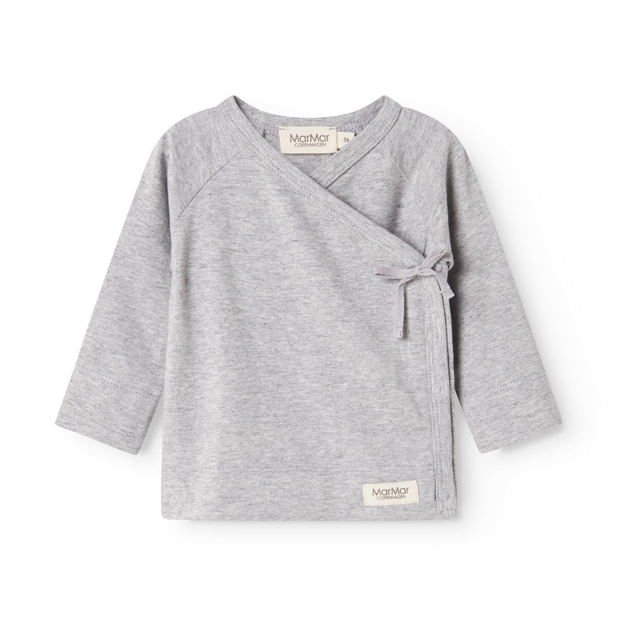 MarMar Modal New Born Light Grey Melange Tut Omslags LS Bluse