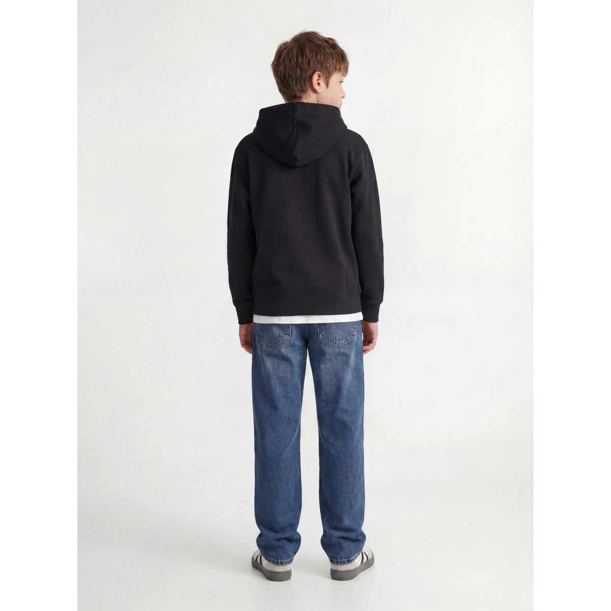 Jack & Jones Black Loose Jjestar Jj Sweat Hette Noos Jnr