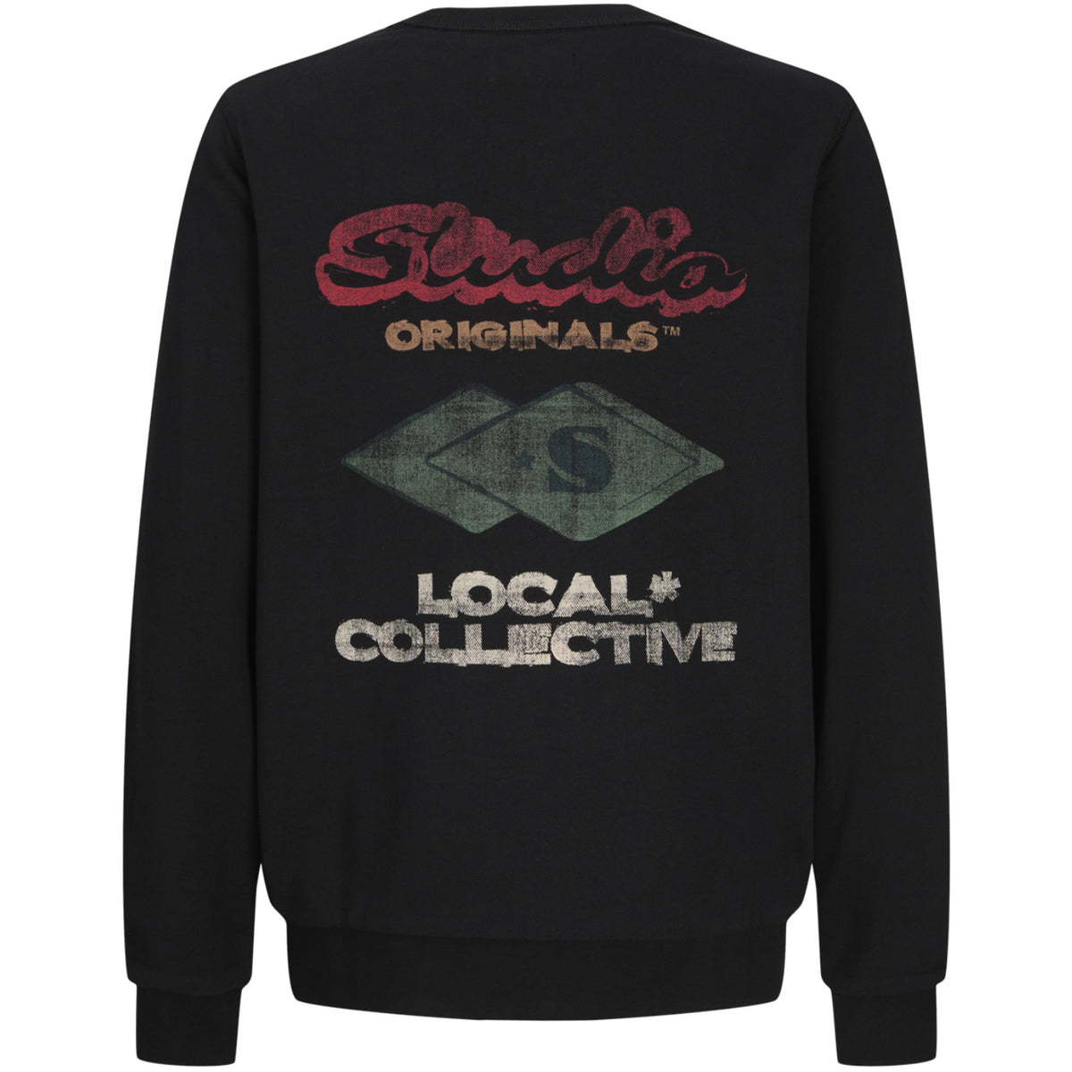 Jack & Jones Black Jwhretiro Back Sweat Crew Neck Jnr