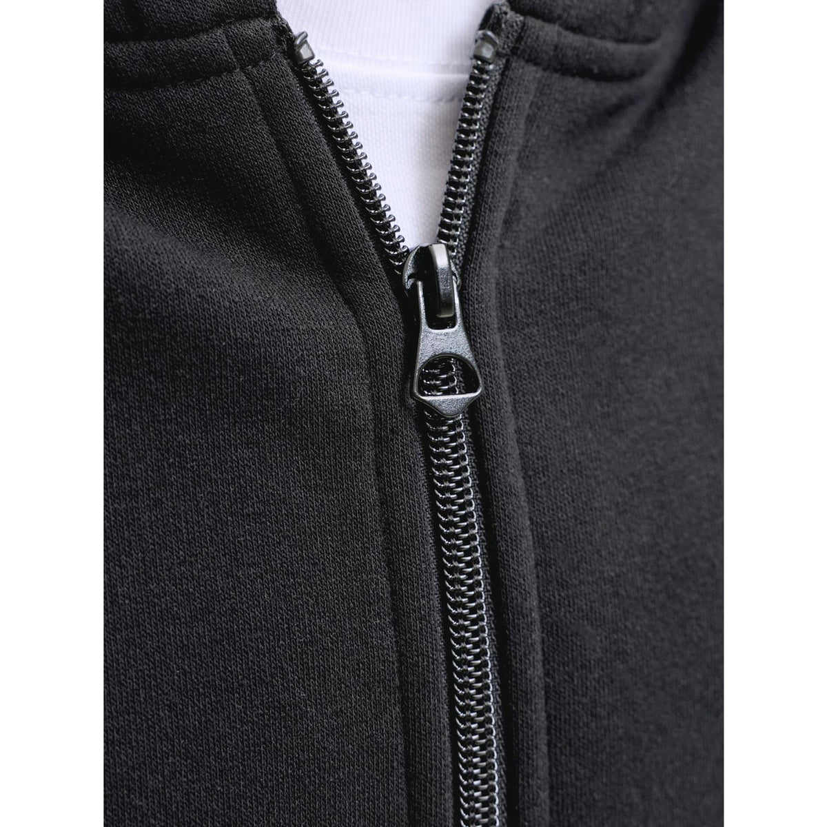 Jack & Jones Black Jjaero Sweat Zip Hette Jnr
