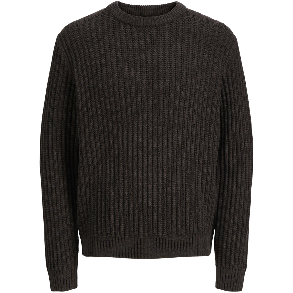 Jack & Jones Mulch Twisted Black Jjjaxon Strikk Crew Neck Jnr