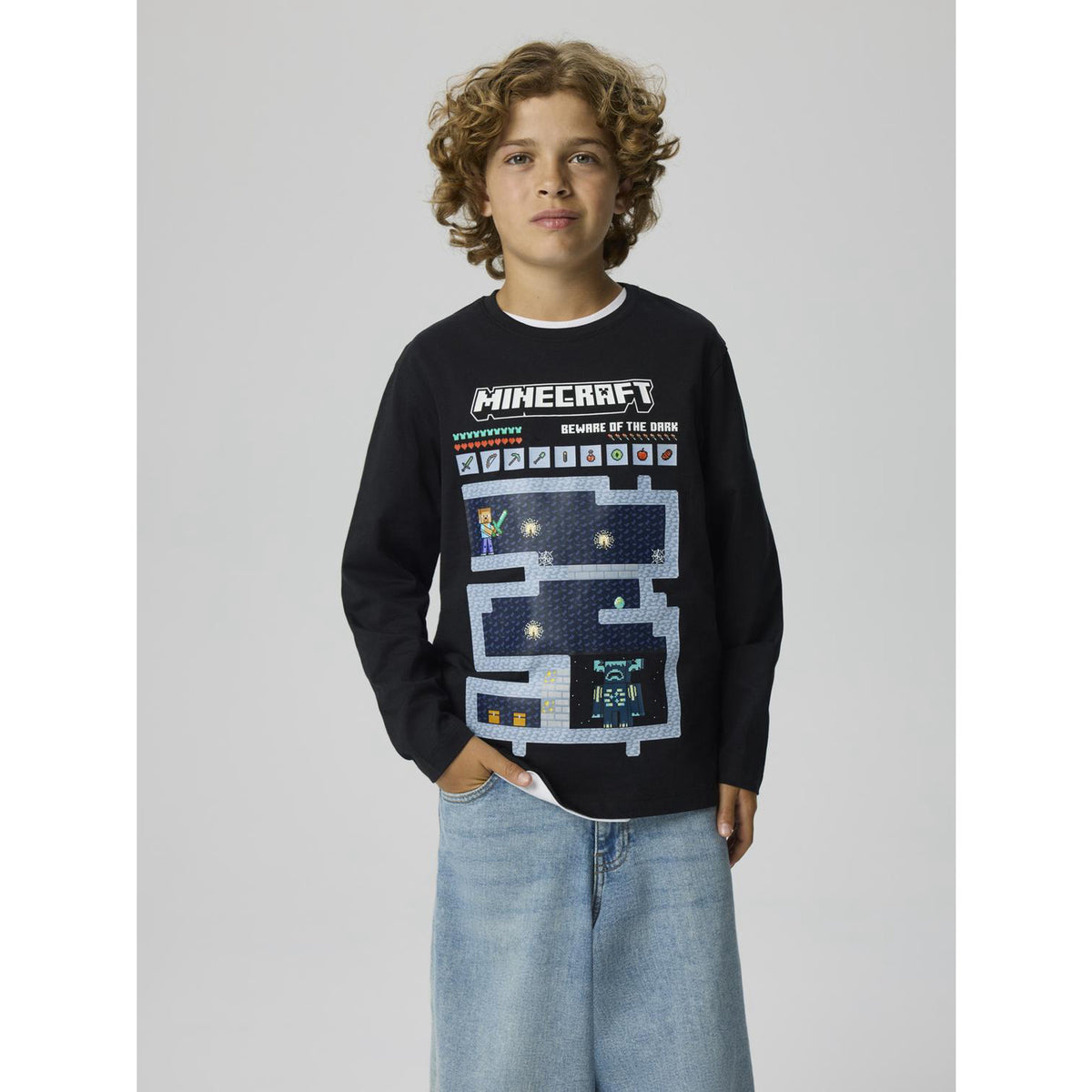 Name It Black Nkmar Minecraft Ls Nreg Topp Box Noos Bfu