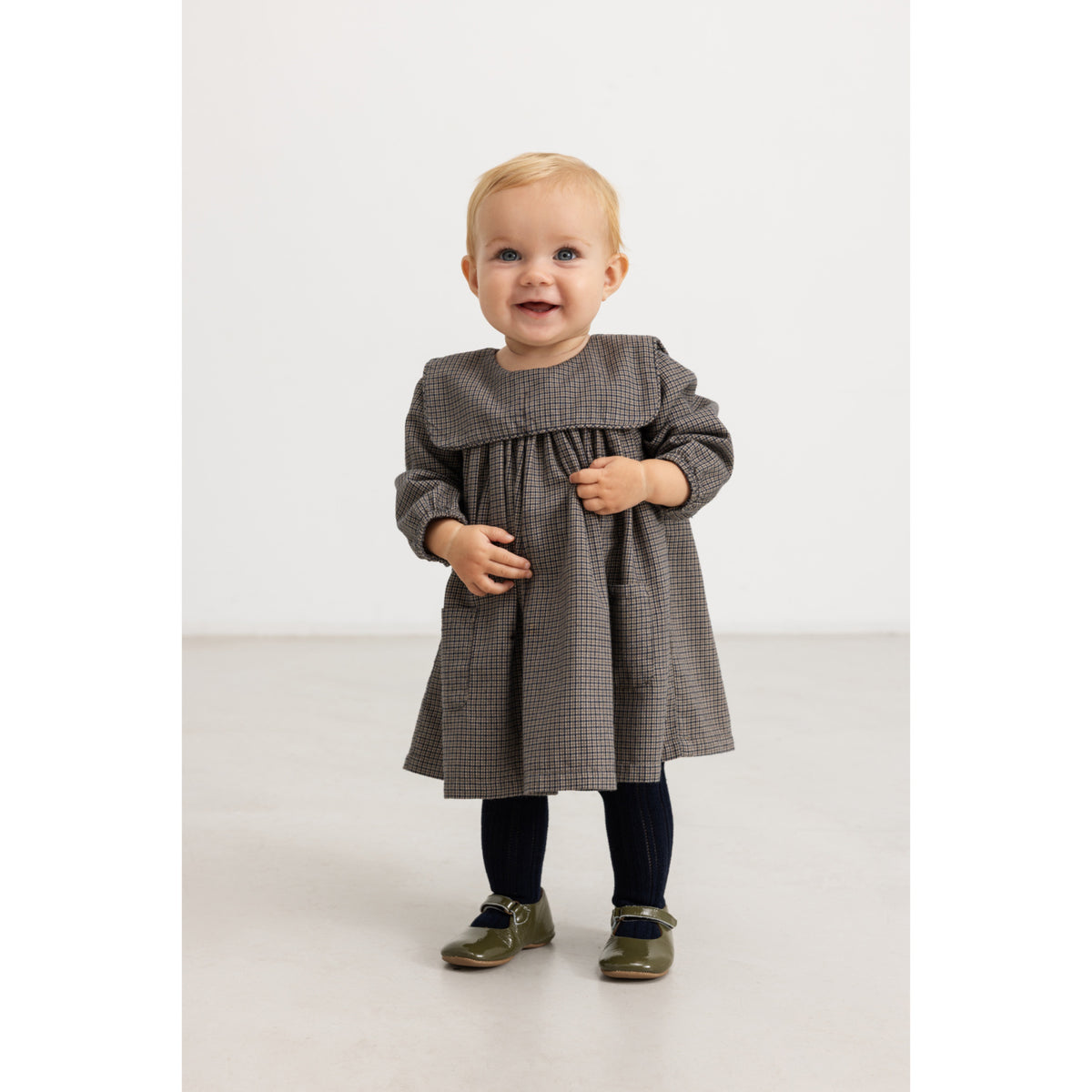 MarMar Structured Soft Cotton Houndstooth Check Dulle Kjole