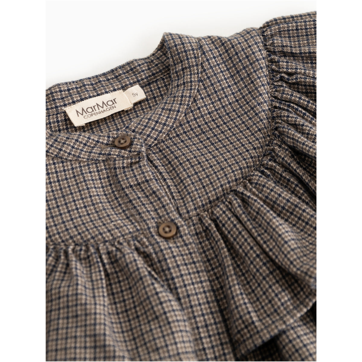 MarMar Structured Soft Cotton Houndstooth Check Dalina Kjole