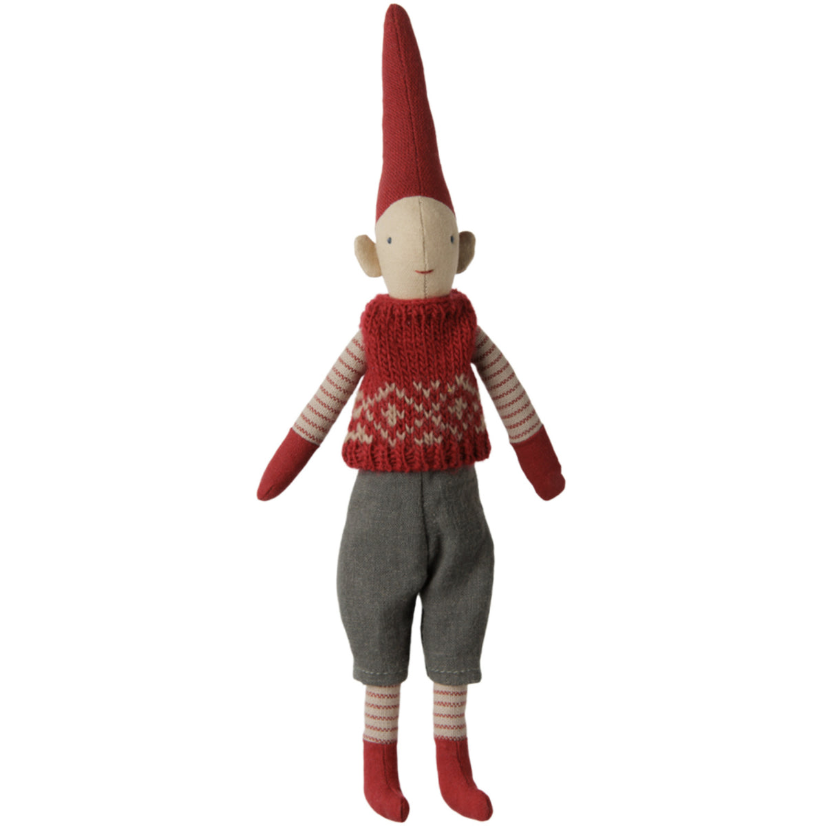 Maileg Pixy, Str. 1 - Dreng - Rød Knitted Vest