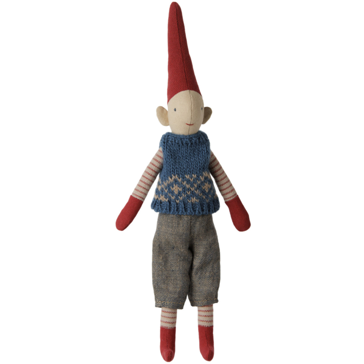 Maileg Pixy, Str. 1 - Dreng - Blå Knitted Vest