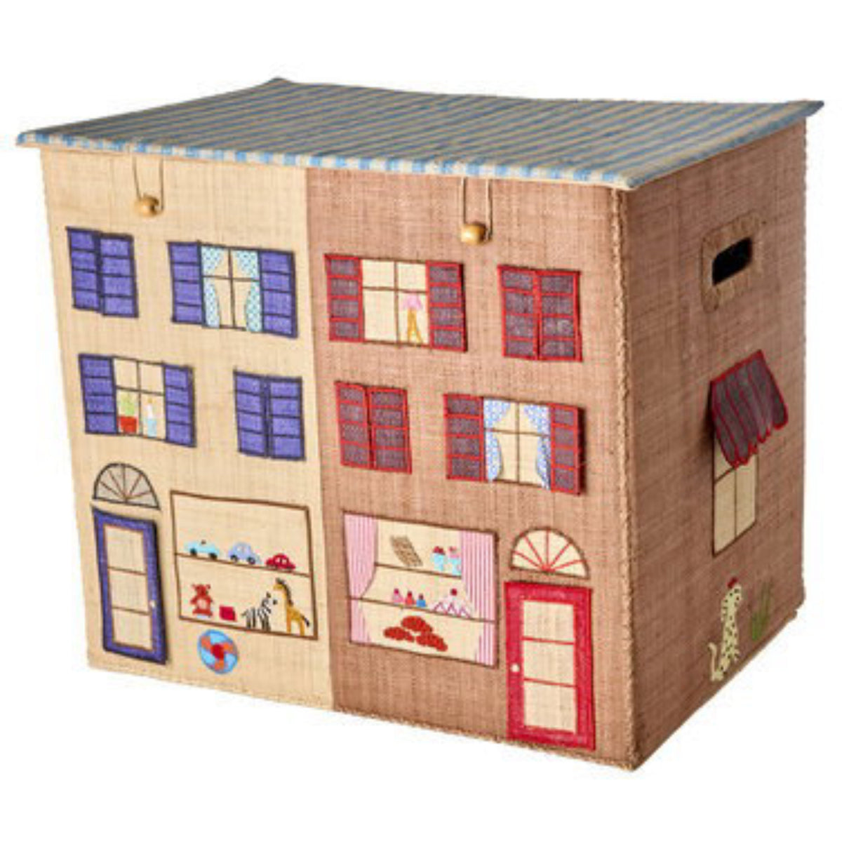 Rice Paris Theme Raffia Oppbevaring Box Ekstra Large Foldbar