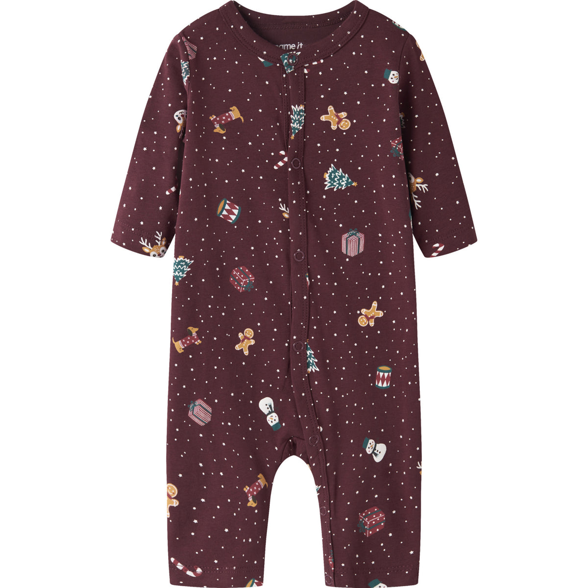 Name It Burgundy Christmas Nbnvismas Ls Natt Drakt