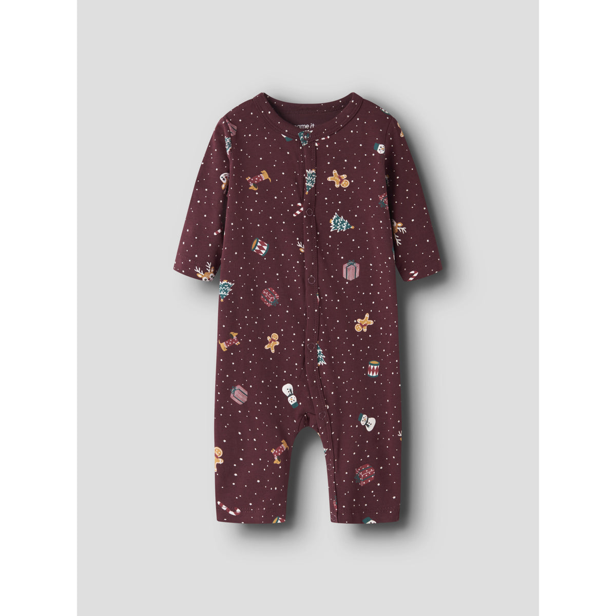 Name It Burgundy Christmas Nbnvismas Ls Natt Drakt