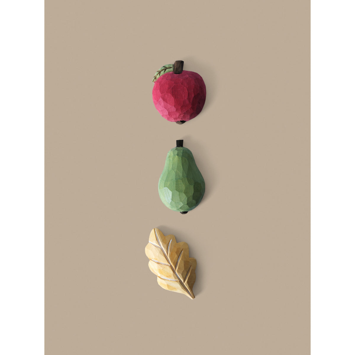 Ferm Living Multi Forest Hand-carved Magnets 3 Pakke