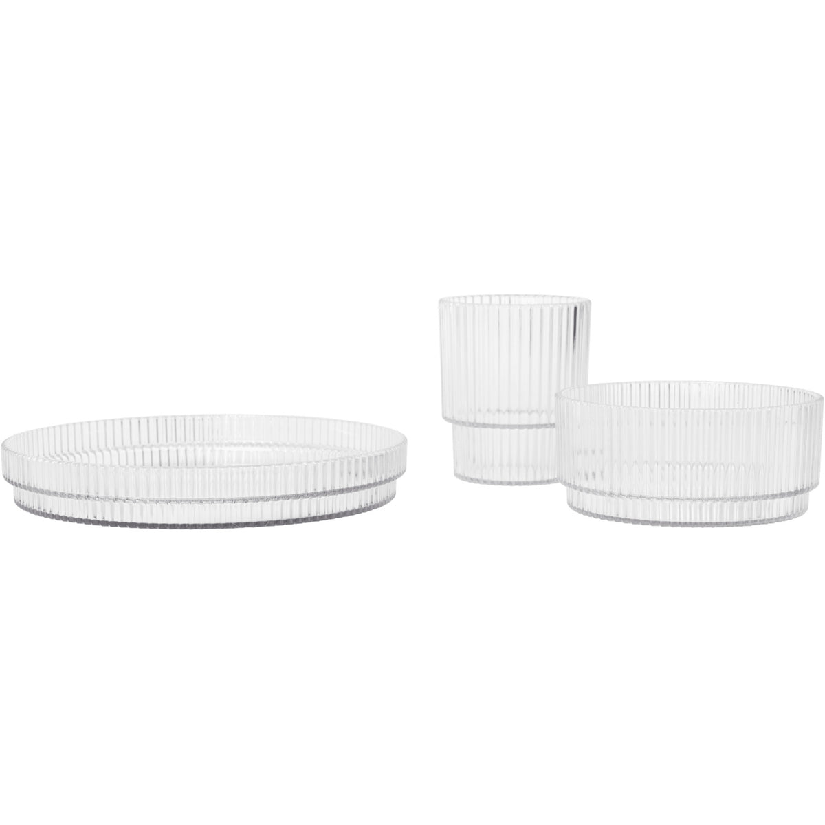 Ferm Living Clear Ripple Kids Dinner Sett