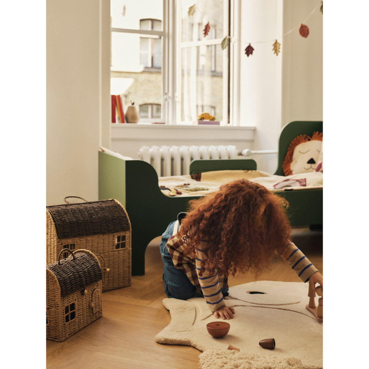 Ferm Living Natural/Dark Brown Casu Oppbevaring Houses 2 Pakke