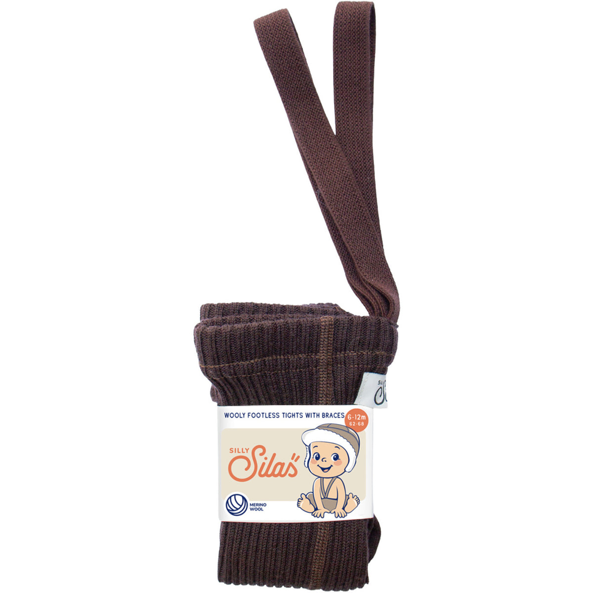 Silly Silas Wooly Footless Strømpebukser Med Braces Espresso Brown