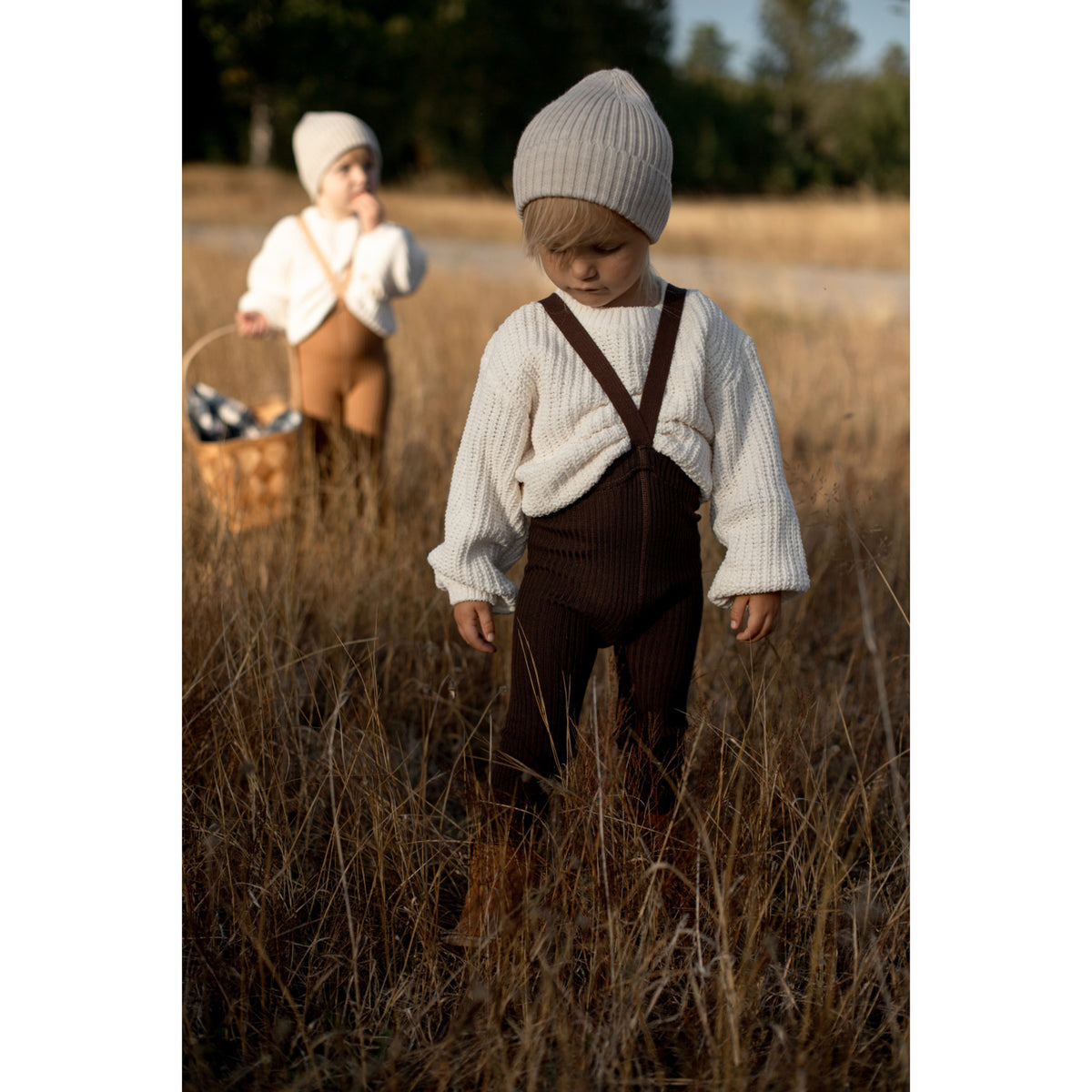 Silly Silas Wooly Footed Strømpebukser Med Braces Espresso Brown