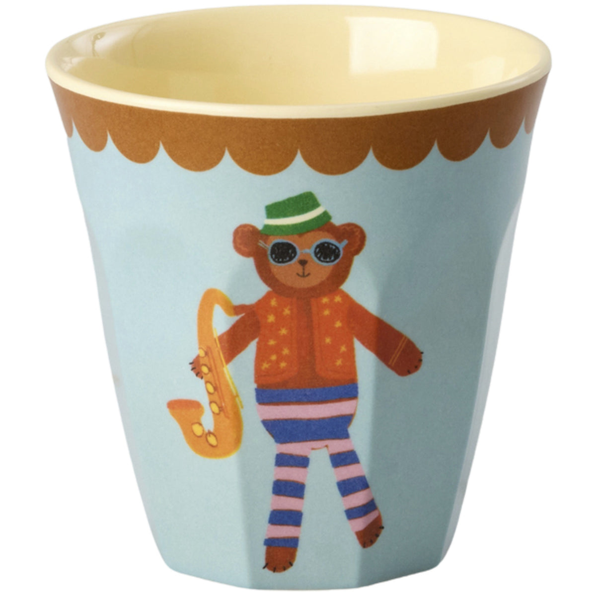 Rice Melamin Kids Kopp Med Blue Musikk Band Print - Small - 6 Pakke - 160 Ml
