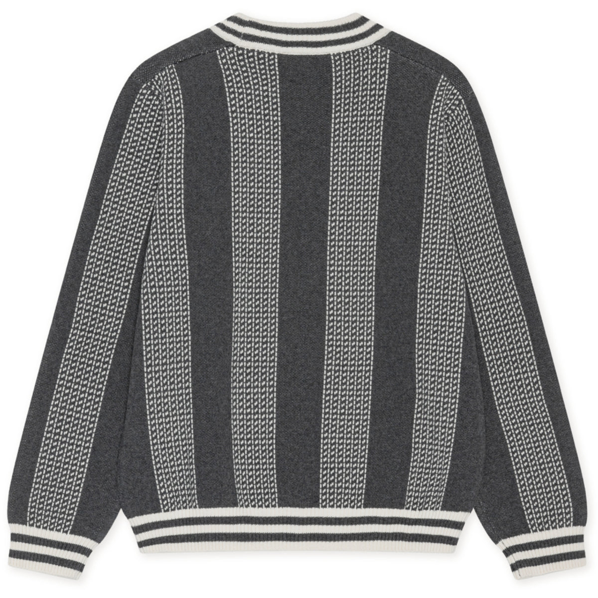 Les Deux Kids Charcoal Melange Striped Signature Strikk KIDS