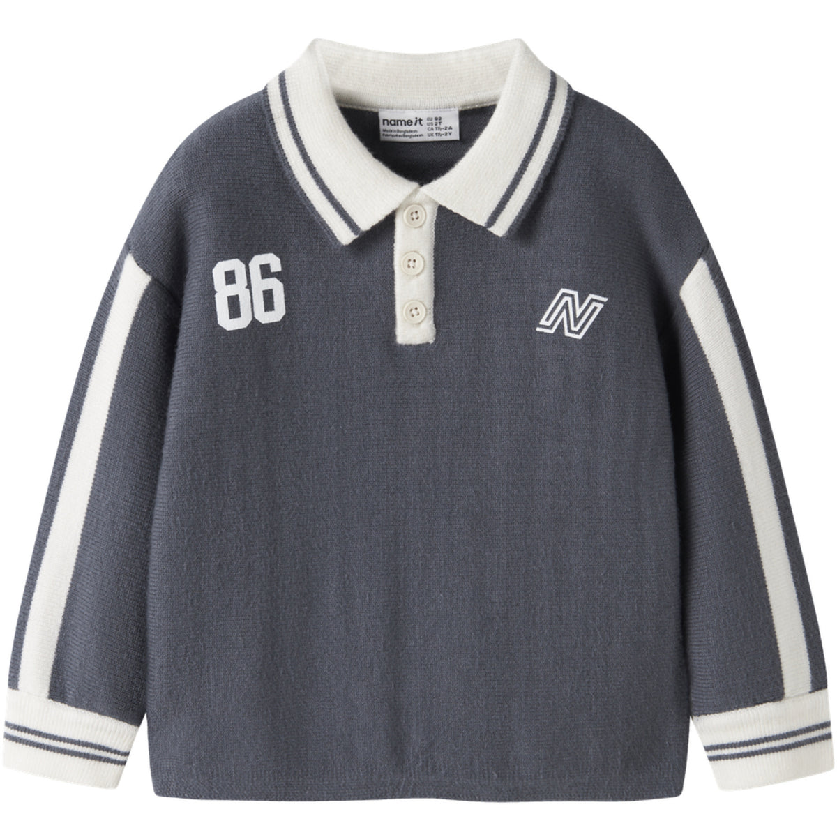 Name It Ombre Blue Nmmnima Ls Loose Polo Strikk