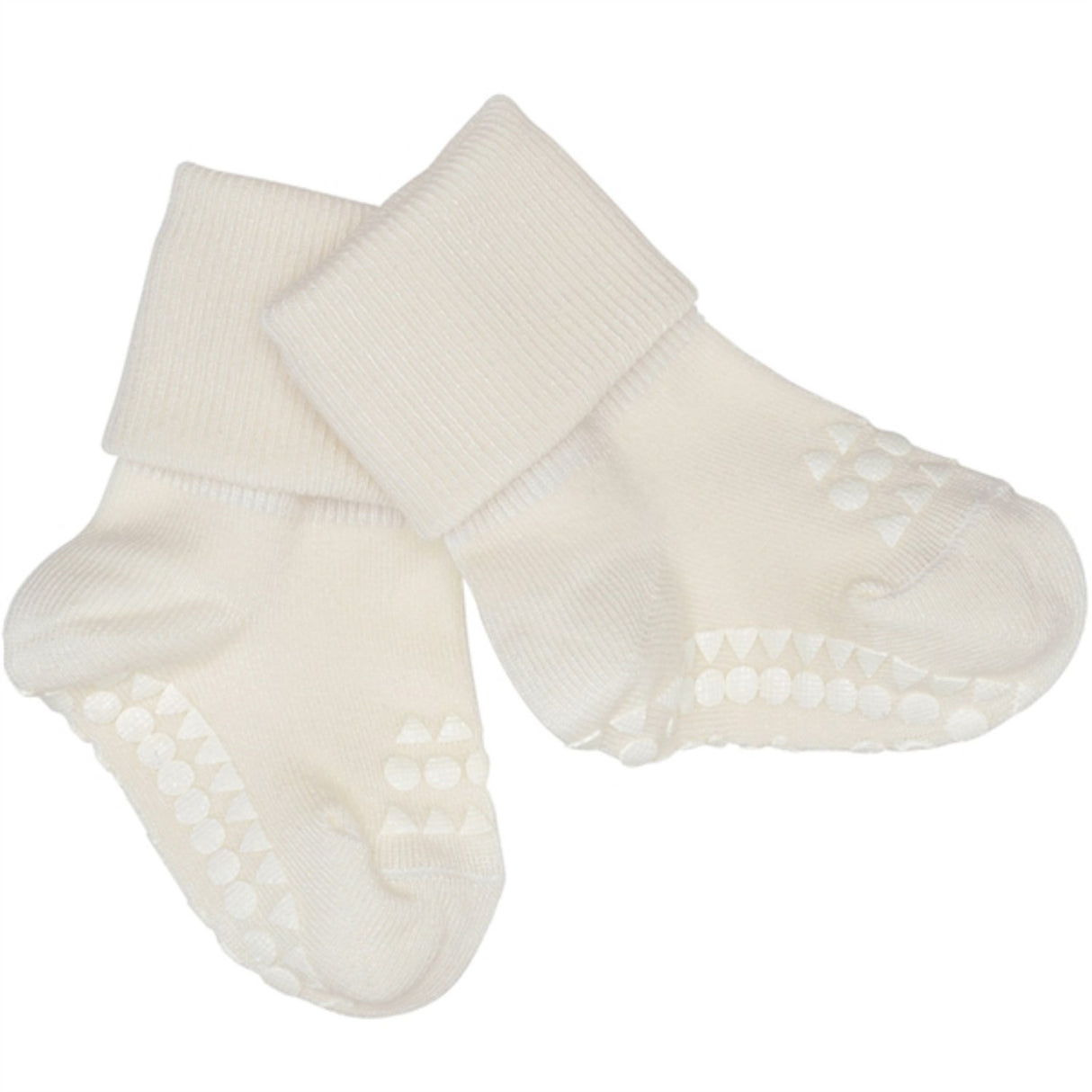Gobabygo Off White Non Slip Strømper Organic Bomull