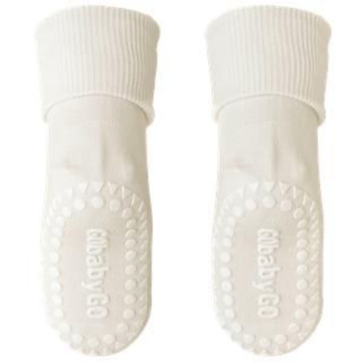 Gobabygo Off White Non Slip Strømper Organic Bomull