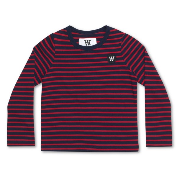 Wood Wood Double A Kim Bluse Navy/Rød Stripet