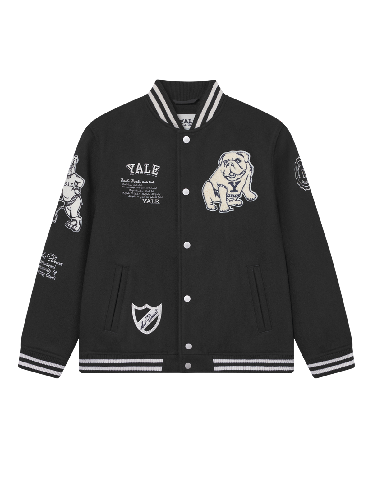 Les Deux Kids Black/Black Yale Ull Varsity Jakke KIDS