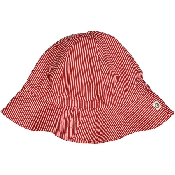 Müsli Balsam Cream/Apple Red Poplin Stripe Solhatt