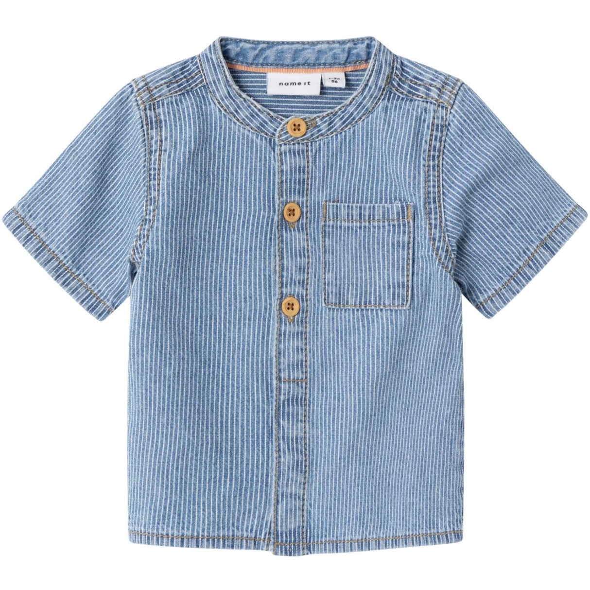 Name It Light Blue Denim Leo Stripe Denim Skjorte