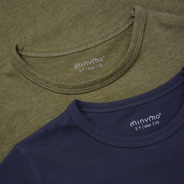 Minymo Dark Olive T-shirts Basis 32 2-pakning