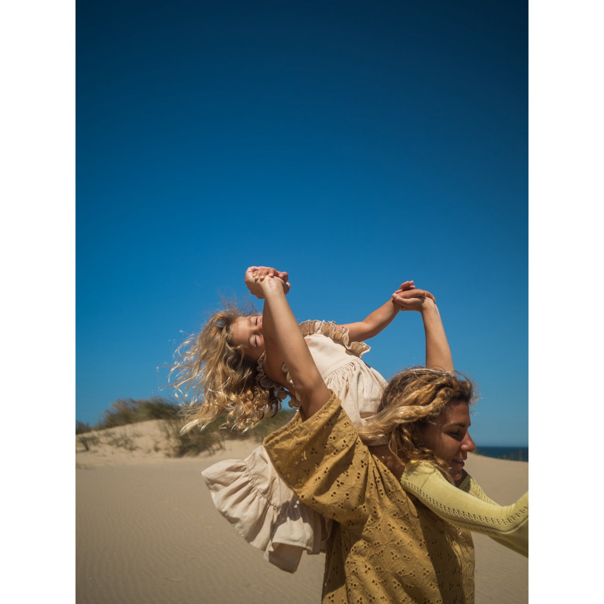 MarMar Fine Cotton Dijon Stripe Danita Frill Kjole