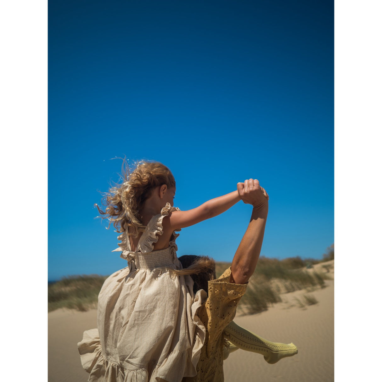 MarMar Fine Cotton Dijon Stripe Danita Frill Kjole