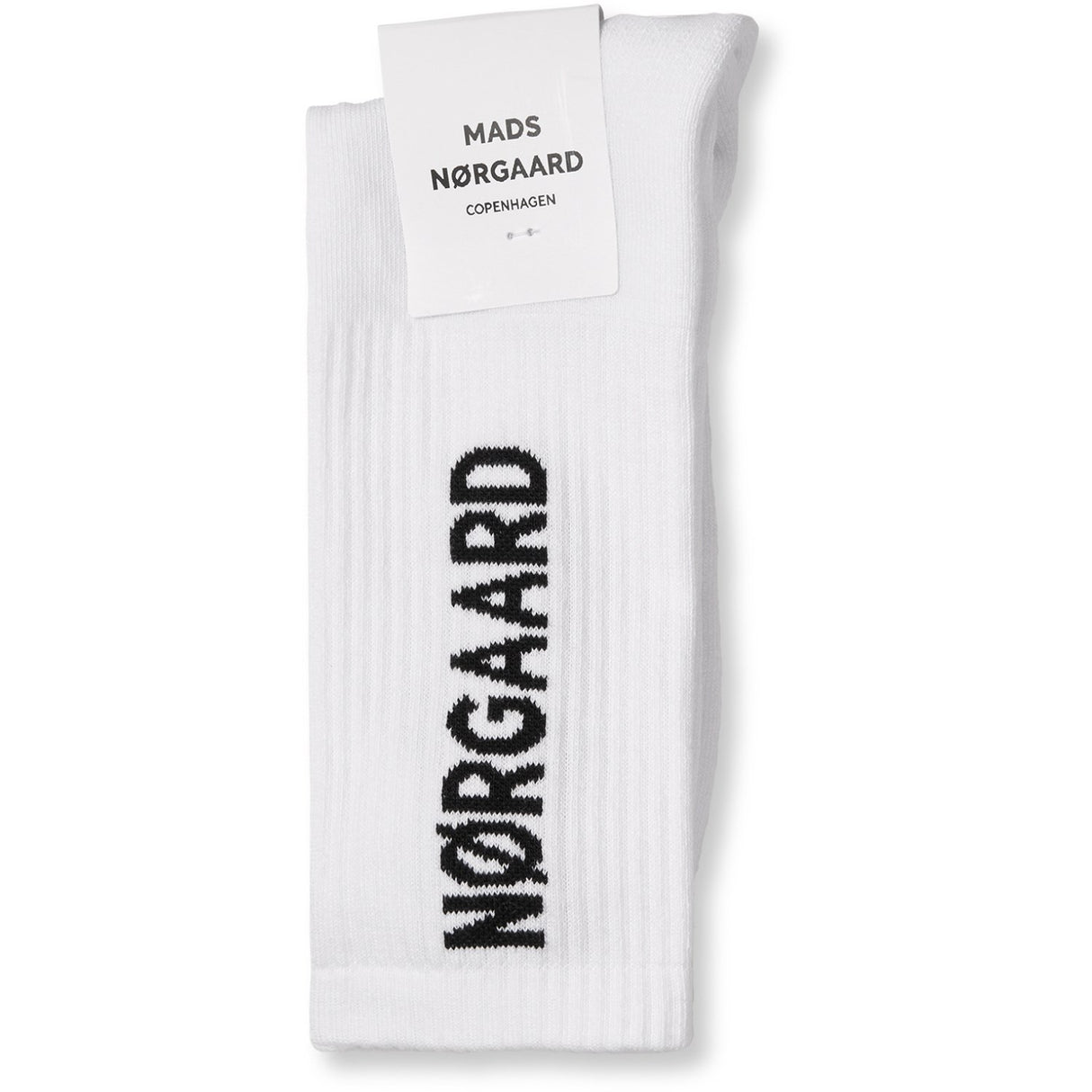 Mads Nørgaard White Cotton Tennis MN Classic Sokk