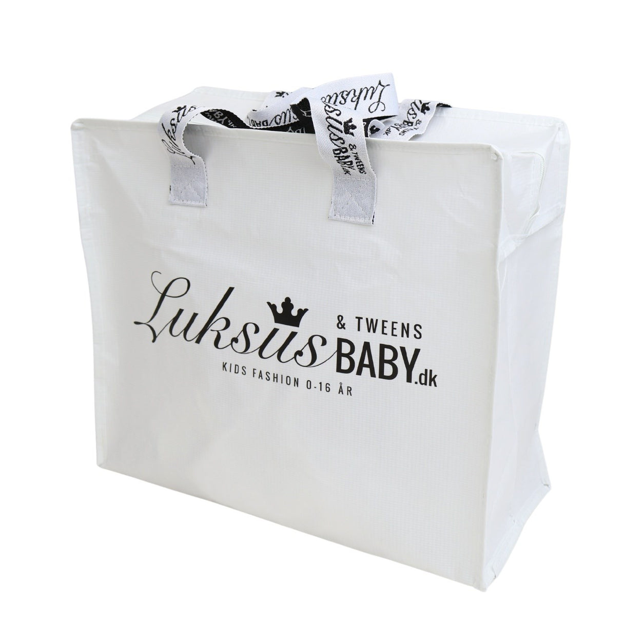 Luksusbaby gjenbrukbar veske med glidelås hvit
