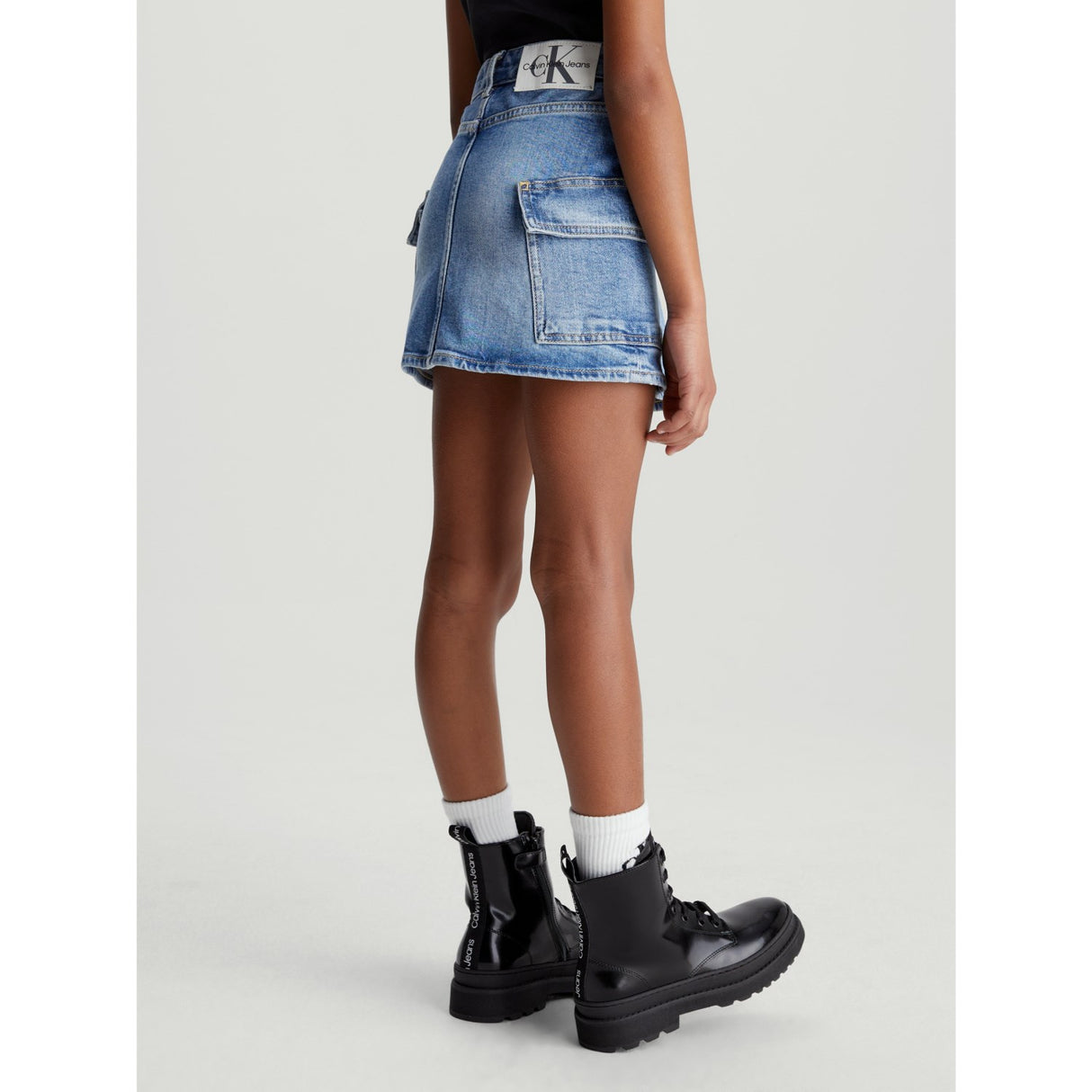 Calvin Klein Denim Skjørt Authentic Mid Blue