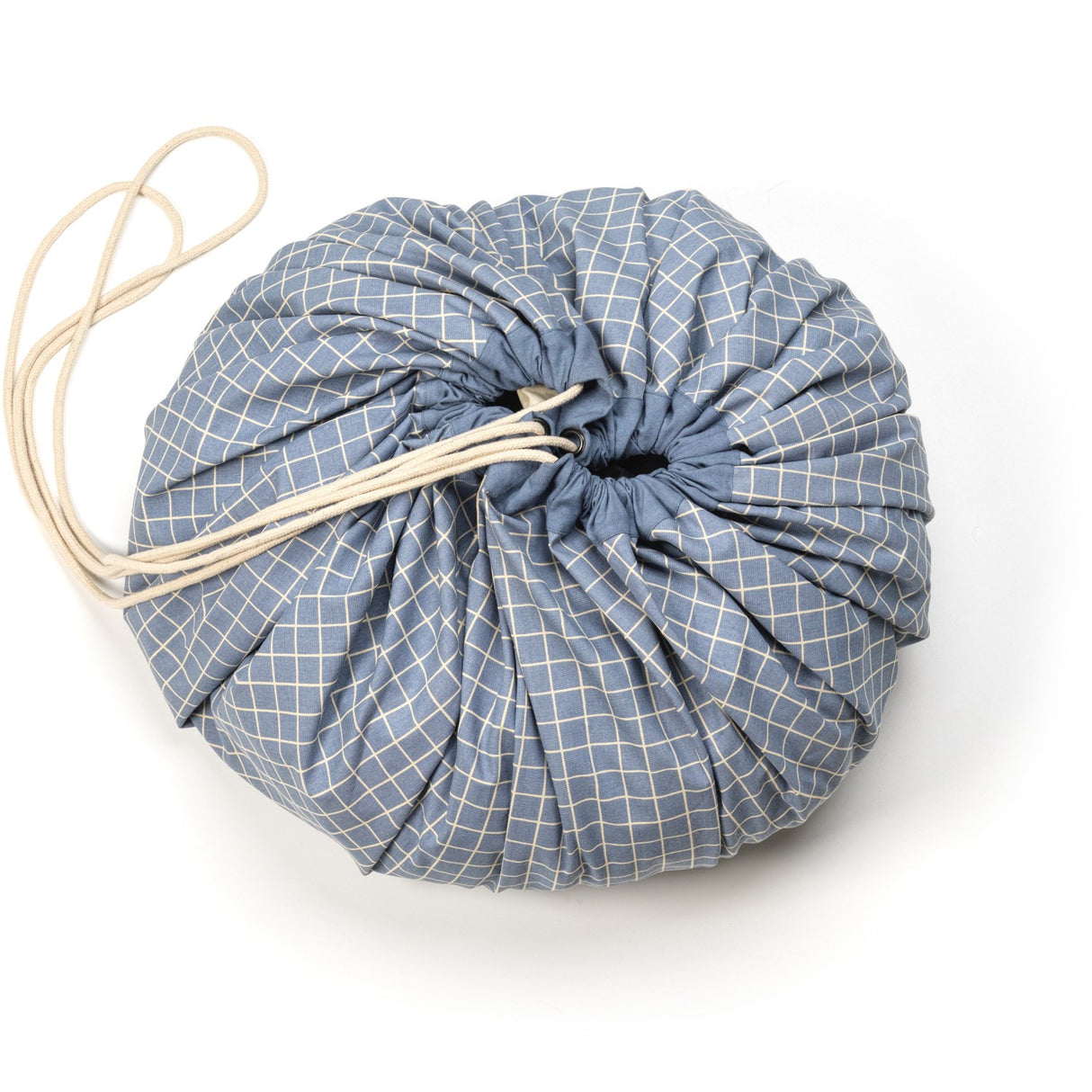 Play&Go Organic Grid Blue 2-in-1 Lekteppe