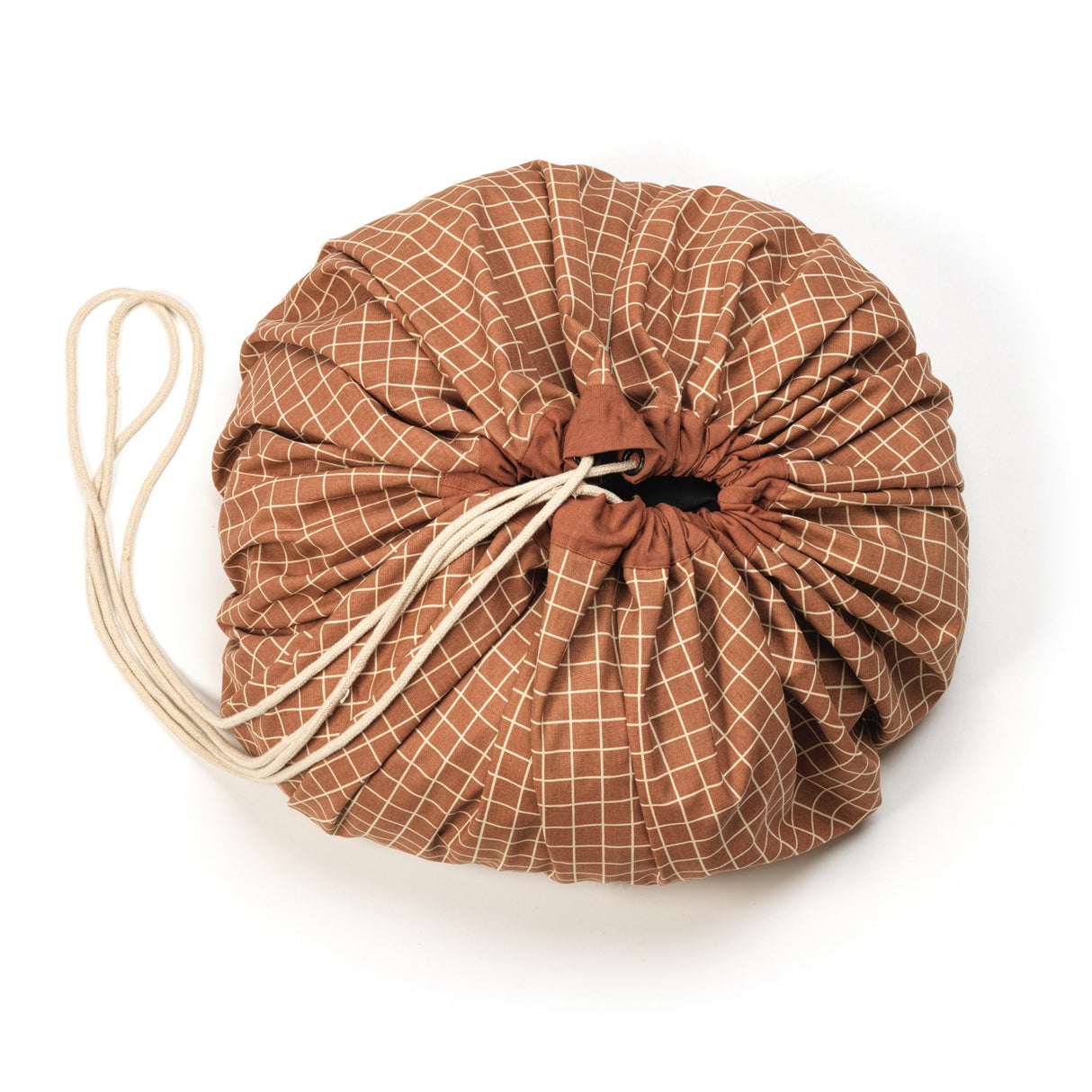 Play&Go Organic Grid Brown 2-in-1 Lekteppe