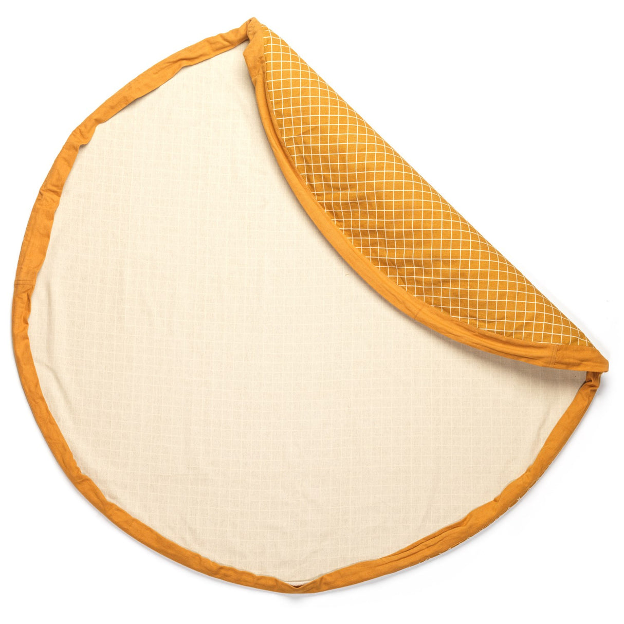 Play&Go Organic Grid Mustard 2-in-1 Lekteppe