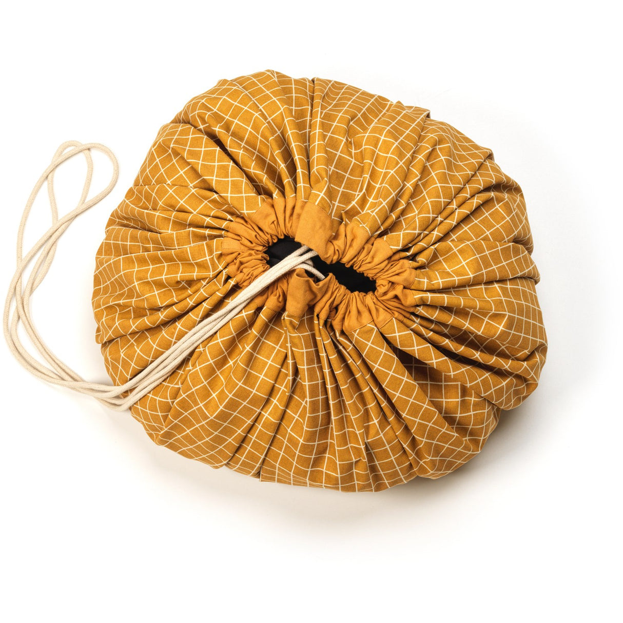 Play&Go Organic Grid Mustard 2-in-1 Lekteppe