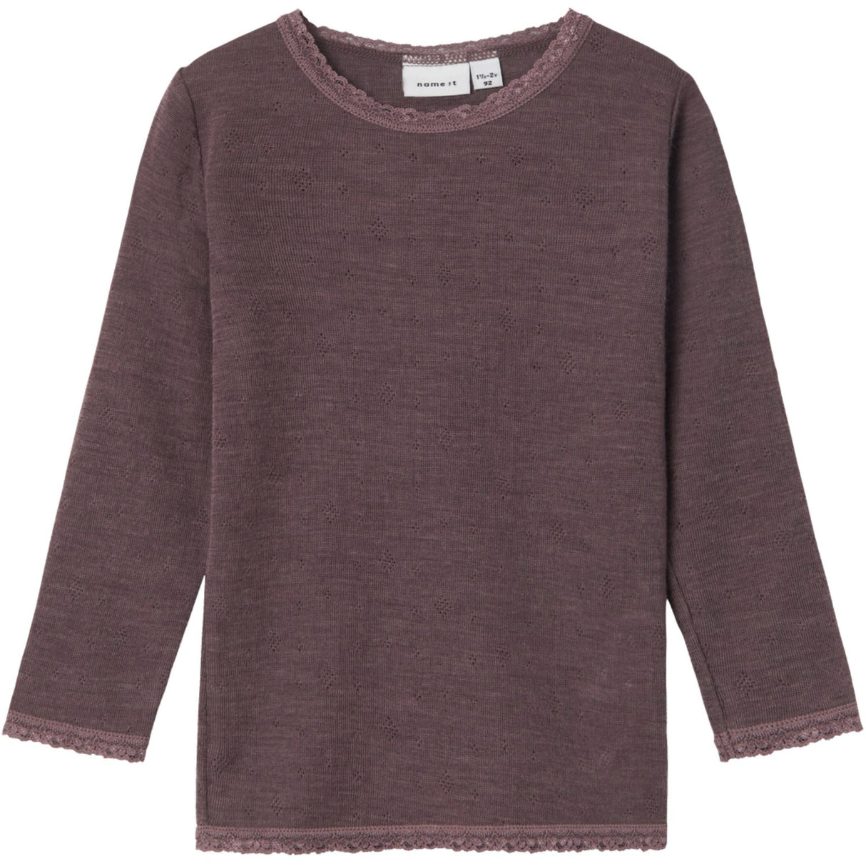 Name It Sparrow Wang Ull Needle Bluse Solid Noos