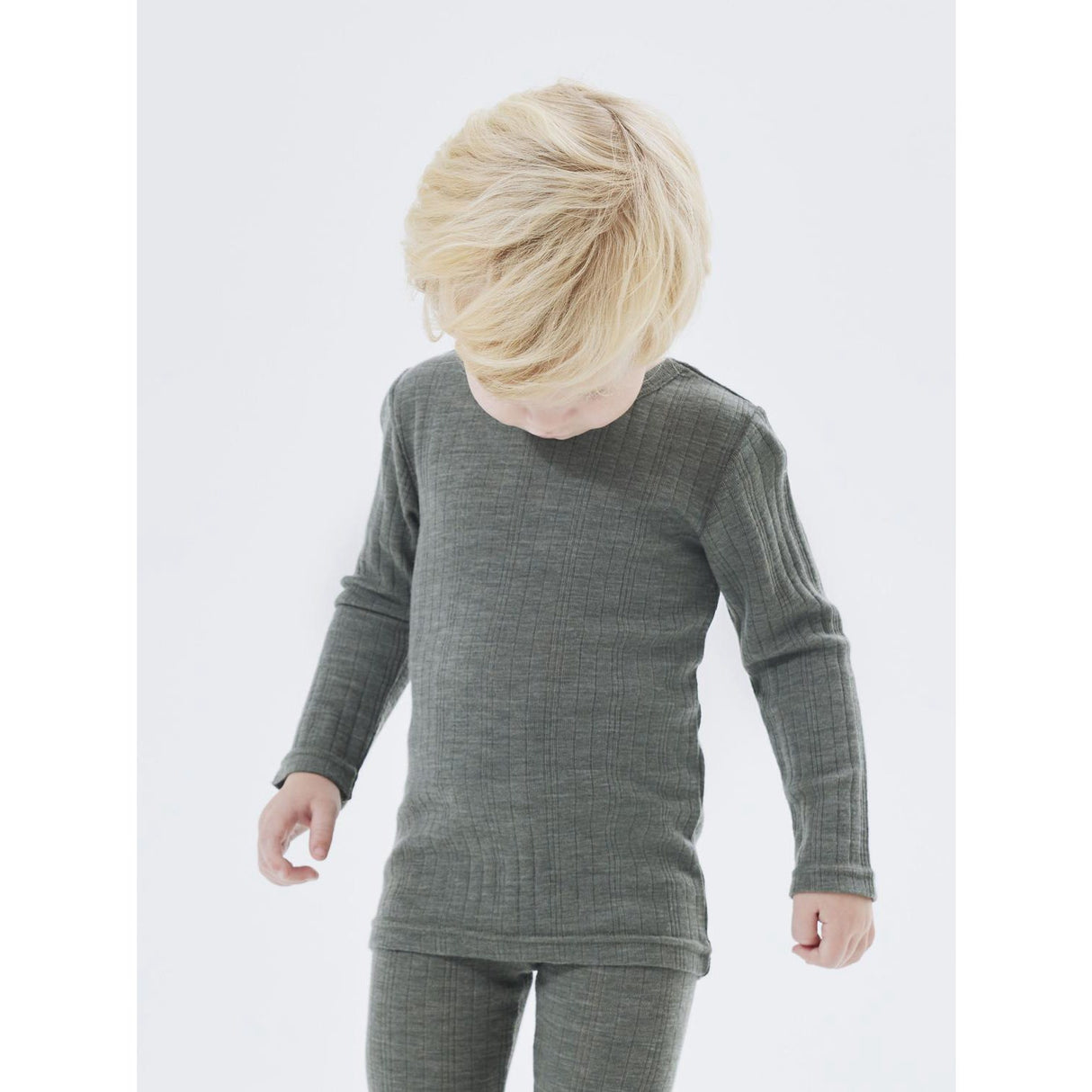 Name It Mulled Basil Wang Ull Needle Bluse Solid Noos