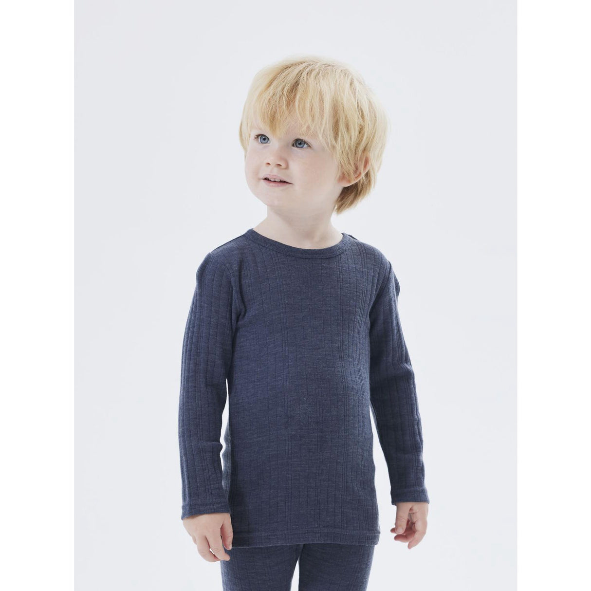 Name It Ombre Blue Wang Ull Needle Bluse Solid Noos