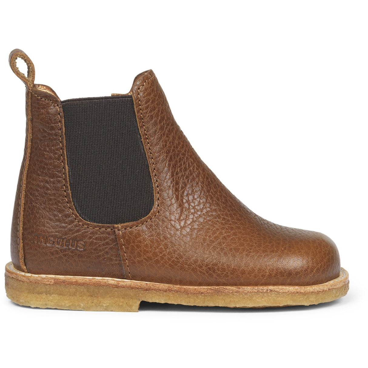 Angulus Medium Brown Classic Chelsea Boot med Elastikk og Glidelås