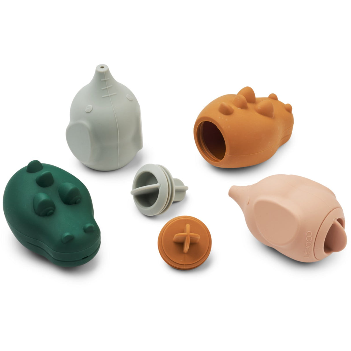 LIEWOOD Dove Blue Multi Mix Carolina Squeezy Bath Toy 4-Pack