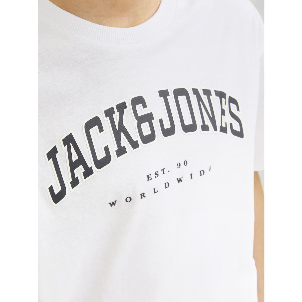Jack & Jones Junior White Caleb Varsity T-Shirt O-Neck Noos