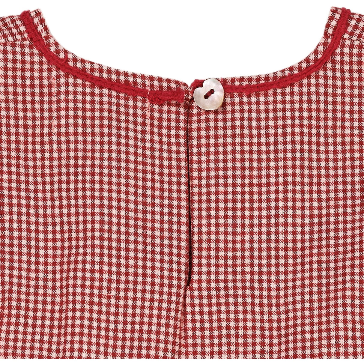 Copenhagen Colors x Luksusbaby Red Check Combi Check Kjole M. Hjerte Emb.