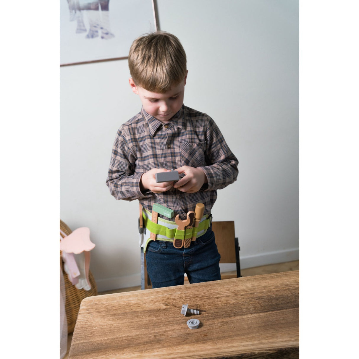 Dantoy verktøybelte tre i gaveesker 11 stk