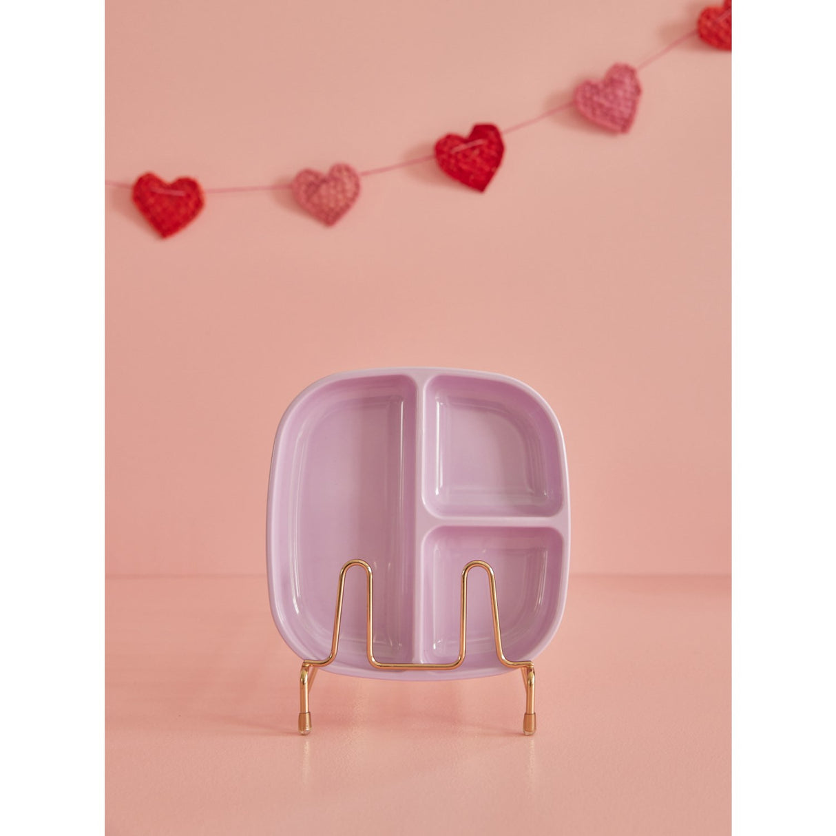 RICE Lavender Melamin Børnetallerken med 3 Rum