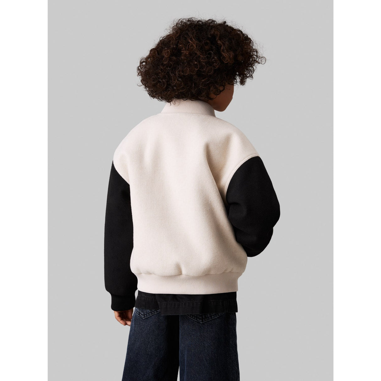 Calvin Klein Oatmeal Heather Heather Varsity Jakke