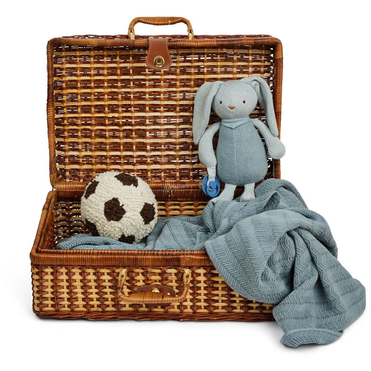 Smallstuff Off White/ Brown Strikket Fotball Bouclé