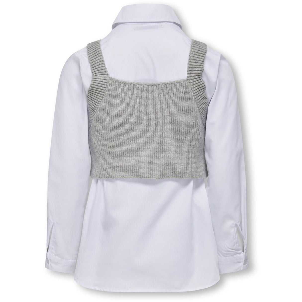 kids ONLY Cloud Dancer Zoe 2-delt skjorte med strikket vest