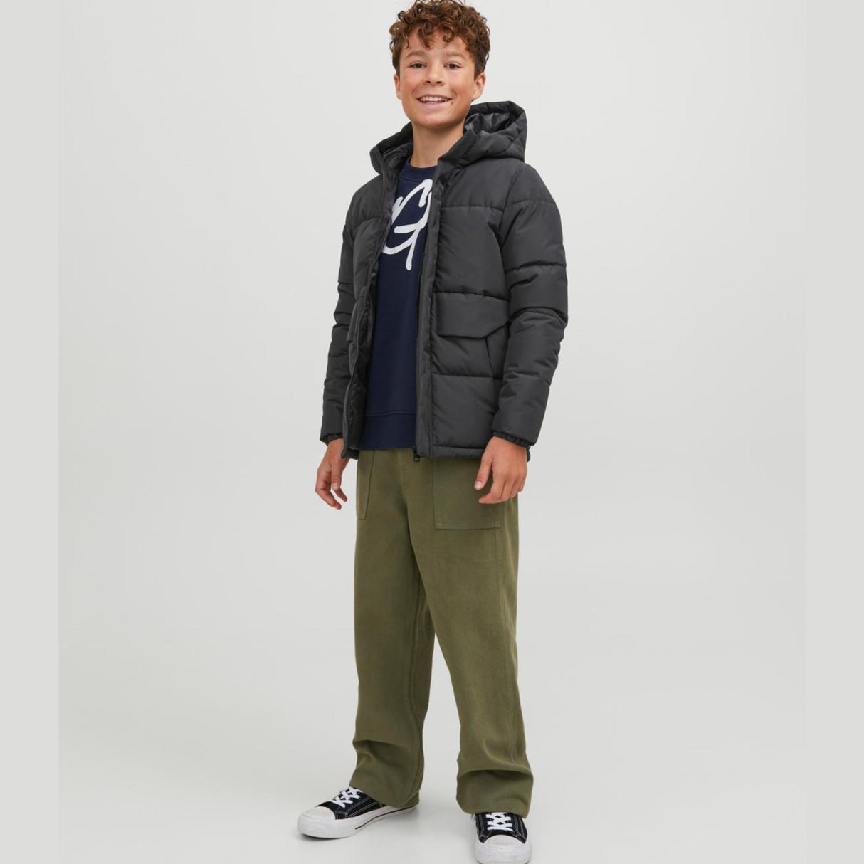 Jack & Jones Junior Black Cospeed Puffer Jakke